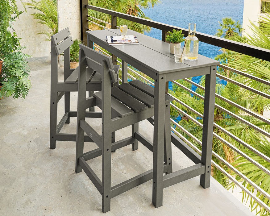 POLYWOOD Modern Studio Plaza Counter Chair 3-Piece Balcony Set