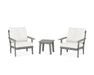 POLYWOOD Prairie 3-Piece Deep Seating Set in Slate Grey / Natural Linen