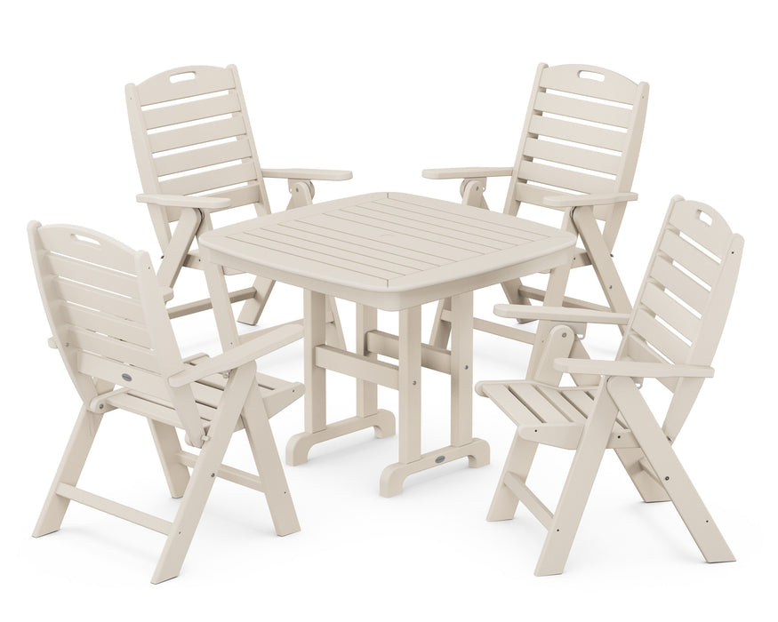 POLYWOOD Nautical Highback 5-Piece Dining Set in Sand
