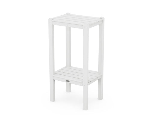 POLYWOOD Two Shelf Bar Side Table in White