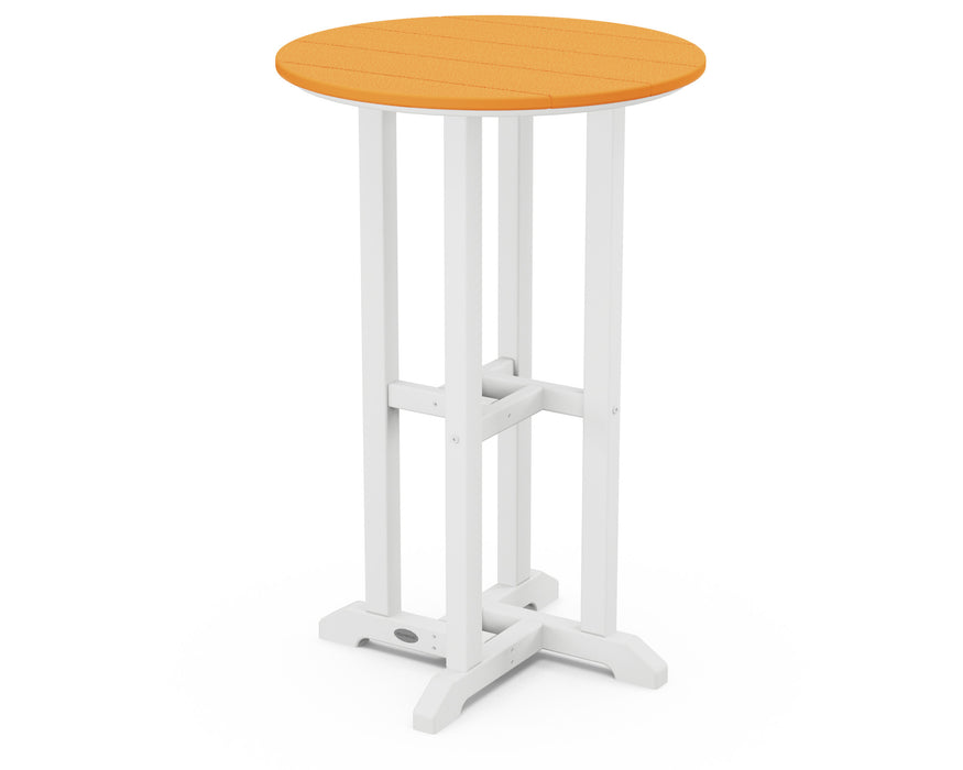 POLYWOOD® Contempo 24" Round Counter Table in White / Tangerine
