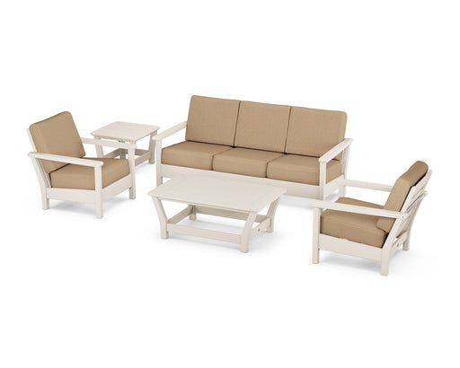 POLYWOOD Harbour 5-Piece Deep Seating Set in Sand with Sesame fabric