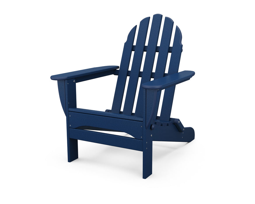 POLYWOOD Classic Folding Adirondack Chair in Navy