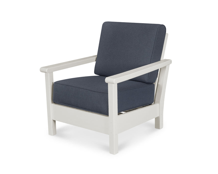 POLYWOOD Harbour Deep Seating Chair in Slate Grey with Natural fabric