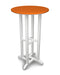 POLYWOOD Contempo 24" Round Bar Table in White / Tangerine
