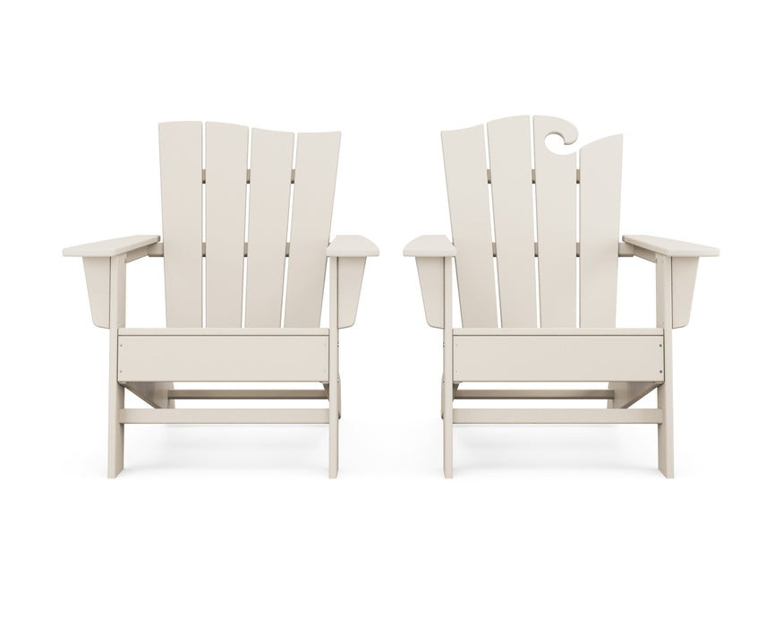 POLYWOOD Wave 2-Piece Adirondack Set with The Wave Chair Left in Sand