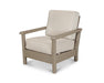 POLYWOOD Harbour Deep Seating Chair in Vintage White with Sancy Denim fabric