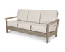POLYWOOD Harbour Deep Seating Sofa in Vintage Coffee with Natural Linen fabric
