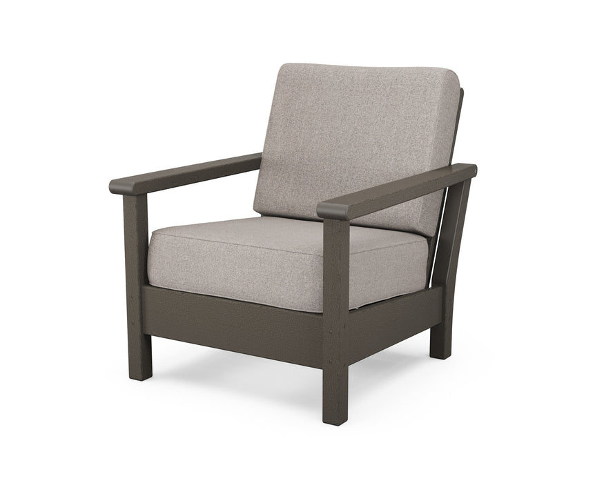 POLYWOOD Harbour Deep Seating Chair in Black with Grey Mist fabric