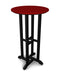 POLYWOOD Contempo 24" Round Bar Table in Black / Sunset Red