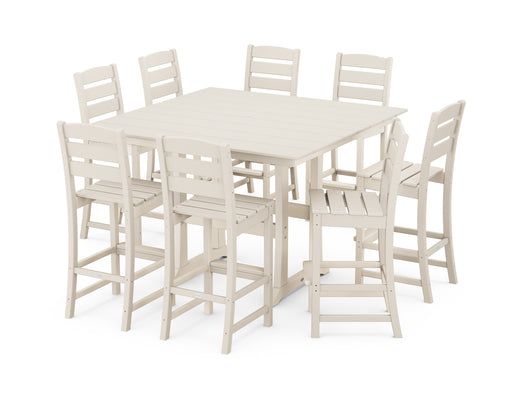 POLYWOOD Lakeside 9-Piece Bar Side Chair Set in Sand
