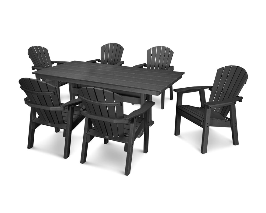 POLYWOOD 7 Piece Seashell Dining Set in Black