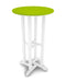 POLYWOOD Contempo 24" Round Bar Table in White / Lime