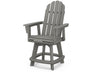 POLYWOOD Vineyard Curveback Adirondack Swivel Counter Chair in Slate Grey
