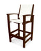 POLYWOOD Coastal Bar Chair in Mahogany with White fabric