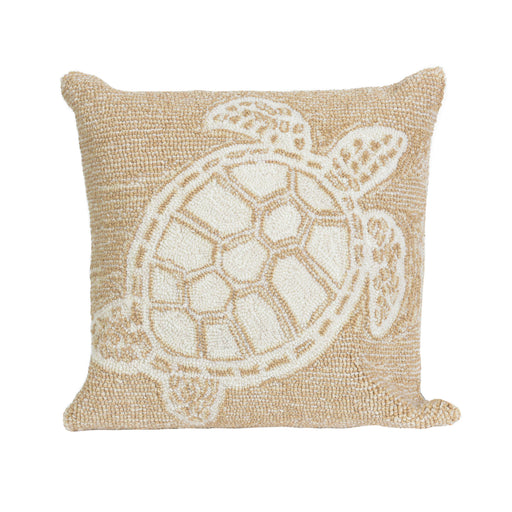 Liora Manne Frontporch Turtle Indoor/Outdoor Pillow Neutral