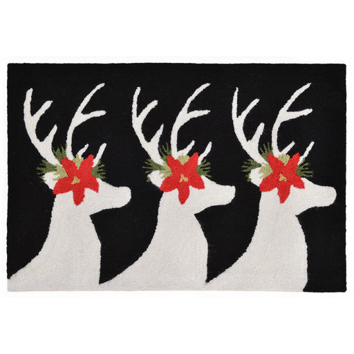 Liora Manne Frontporch Reindeer Indoor/Outdoor Rug Black