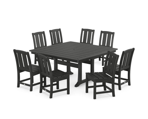 POLYWOOD® Mission Side Chair 9-Piece Square Dining Set with Trestle Legs in Green