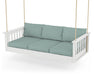 POLYWOOD Vineyard Daybed Swing in White with Glacier Spa fabric