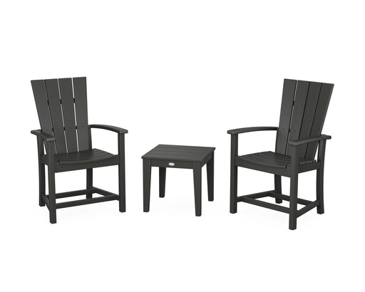 POLYWOOD® Quattro 3-Piece Upright Adirondack Chair Set in Black