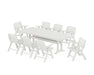 POLYWOOD Nautical Lowback 9-Piece Dining Set with Trestle Legs in Vintage White