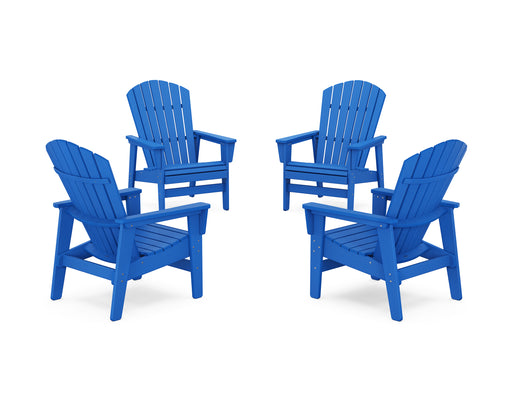 POLYWOOD® 4-Piece Nautical Grand Upright Adirondack Chair Conversation Set in Aruba