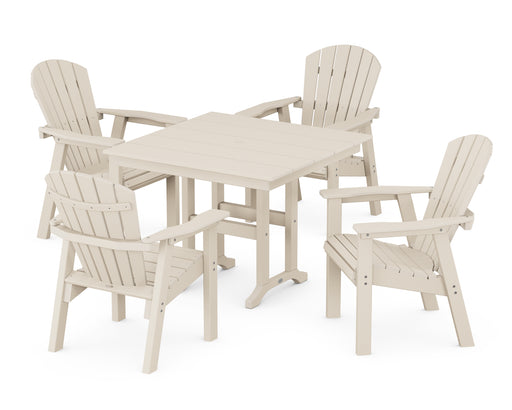 POLYWOOD Seashell Chair 5-Piece Farmhouse Dining Set in Sand