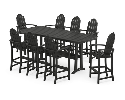 POLYWOOD® Classic Adirondack 9-Piece Bar Set with Trestle Legs in Green