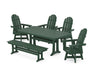 POLYWOOD Vineyard Adirondack 6-Piece Dining Set with Trestle Legs in Green
