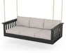 POLYWOOD Vineyard Daybed Swing in Black with Dune Burlap fabric