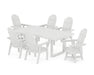 POLYWOOD Vineyard Adirondack 7-Piece Dining Set with Trestle Legs in White