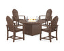 POLYWOOD® Classic 4-Piece Upright Adirondack Conversation Set with Fire Pit Table in Sand