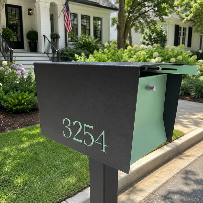 Uptown Box-2.0 in TEXTURED MATT JET BLACK - Modern Mailbox