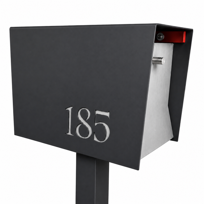 Uptown Box-2.0 in TEXTURED MATT JET BLACK - Modern Mailbox