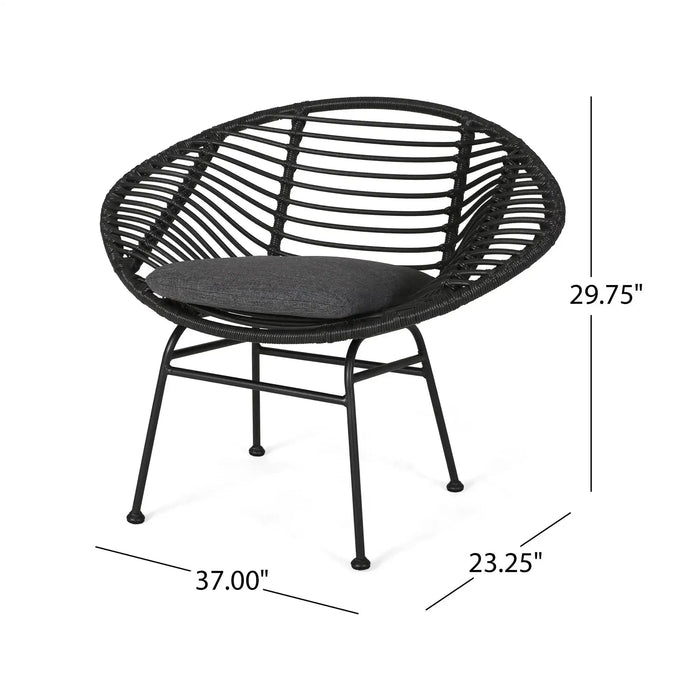 Cordella - Outdoor Woven Wicker Chairs With Cushions, Set of 2