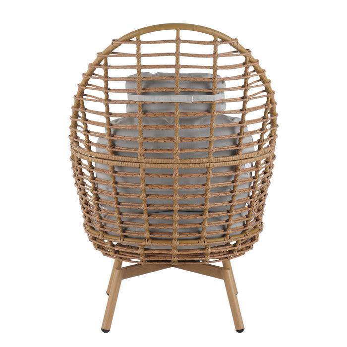 Ellis Outdoor Wicker High-Back Swivel Lounge Chair