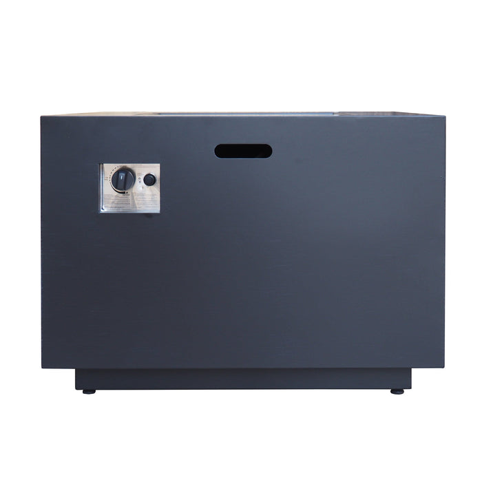 Outdoor Patio Propane Fire Pit 24" H x 31" W Square Iron Gas-burning Fire Pit