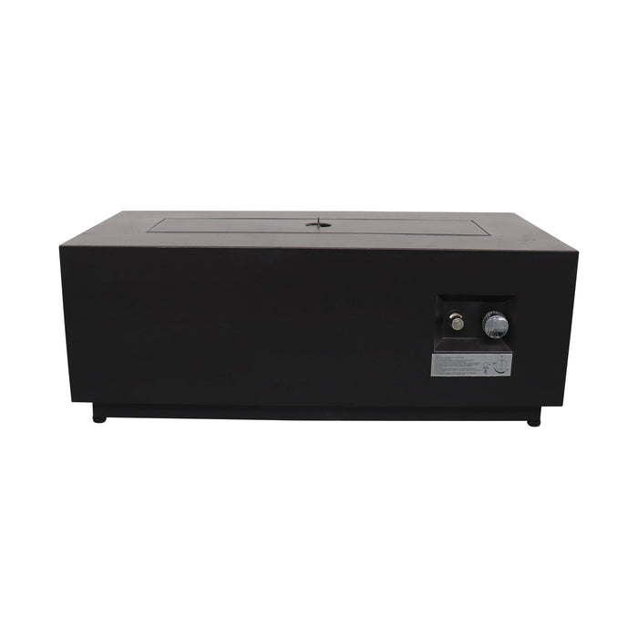 Modern Steel Outdoor Fire Pit Table with Lid, Black