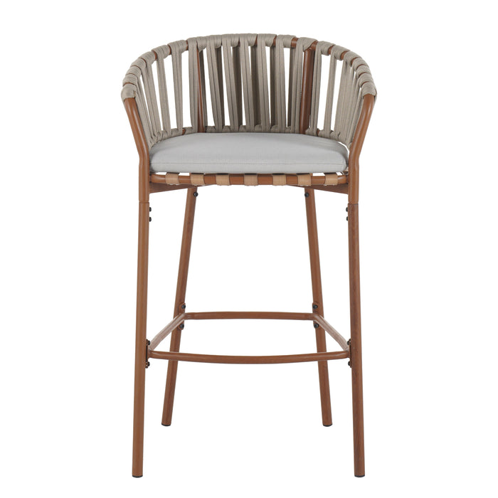 Lodi Outdoor Metal Rope Barstool Set of 2