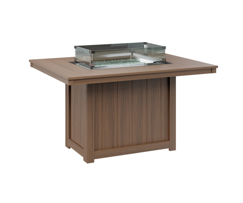Berlin Gardens Donoma 54″ Rectangular Dining Fire Pit Table