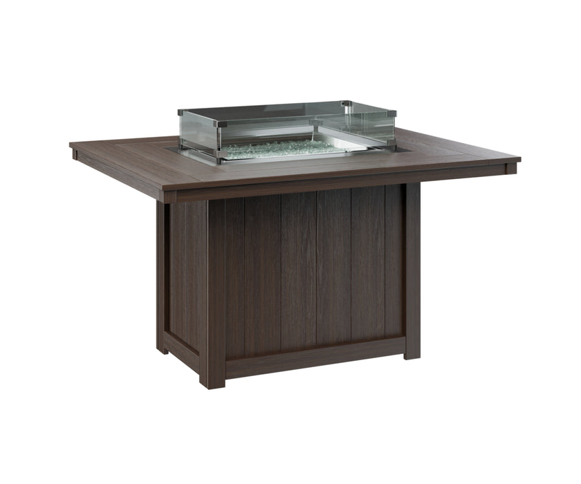 Berlin Gardens Donoma 54″ Rectangular Dining Fire Pit Table