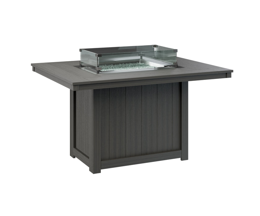 Berlin Gardens Donoma 54″ Rectangular Dining Fire Pit Table