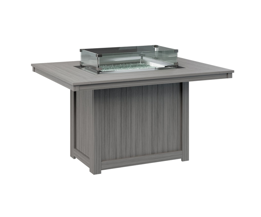 Berlin Gardens Donoma 54″ Rectangular Dining Fire Pit Table