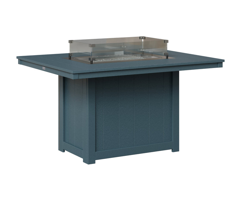 Berlin Gardens Donoma 54″ Rectangular Dining Fire Pit Table