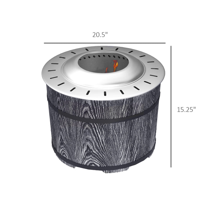 Smokeless Fire Pit with Fireproof Mat, 20' Barrel Style Portable Wood Burning Firepit