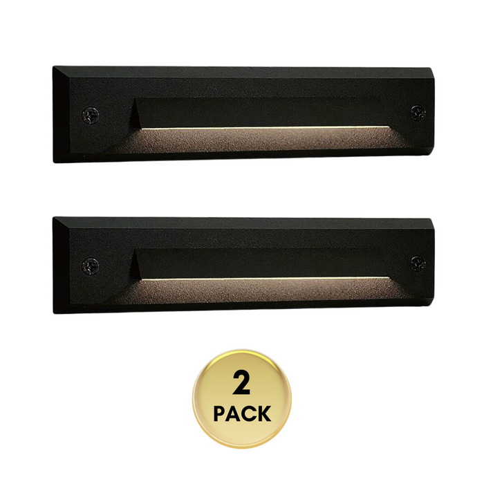 STLA06 2x/6x/12x Package 2W Slim Black Low Voltage 2700K/3000K Warm White Integrated LED Outdoor Step Lights Package, 12V LED Deck Lights Landscape Lights