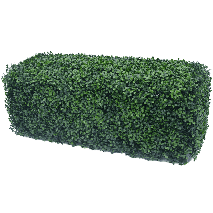 Dark Artificial Boxwood Hedge 40"L x 10"H Commercial Grade UV Resistant