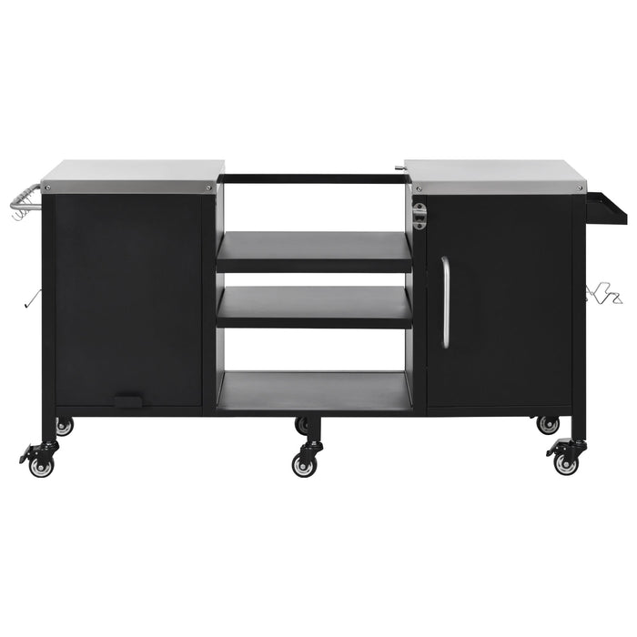 K&K 72.4' Large Grill Table for Big Green Egg