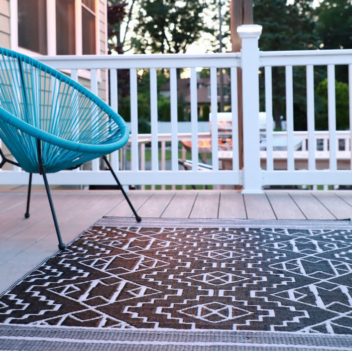 Kilimanjaro - Black Outdoor Rug for Patio FINAL SALE