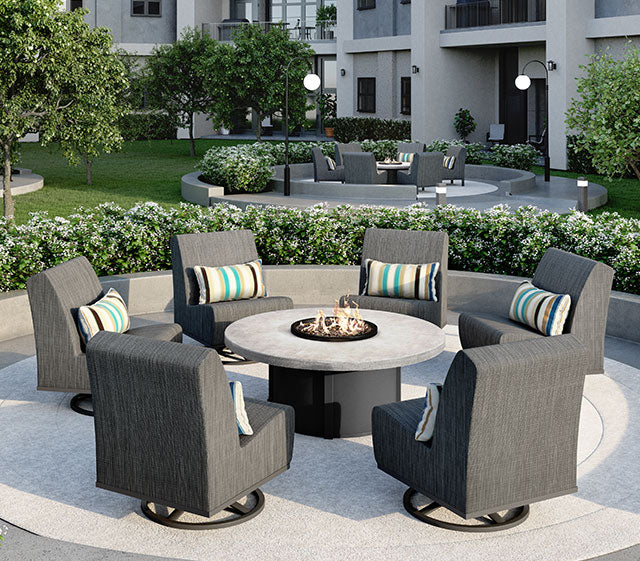 Homecrest Concrete 42" Round Lounge Fire Table Pit